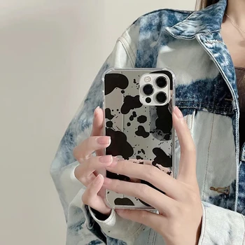 Ins Korėja populiarus Makiažo veidrodėliai Splash meno rašalo Minkštos sienos Telefono dėklas Skirtas apple iPhone 7 8 Plus X XS XR MAX Pro 11 12 Pro dangtelį