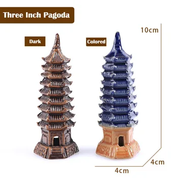 Šešiakampio Formos Pagoda Žuvų Bakas Papuošalai Sodo Smėlio Stalo Modelis, Micro Kraštovaizdžio Papuošalai Dekoratyvinės Keramikos Amatai