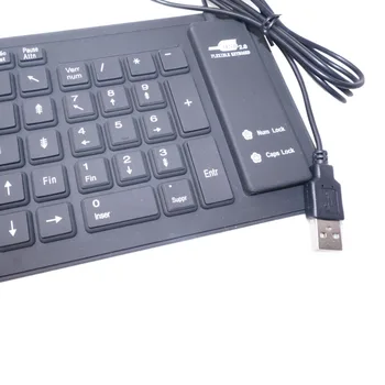 Prancūzijos Silikono klaviatūra USB 2.0 Silikoninė suristi, Sulankstomas Kompiuterio Klaviatūra PC