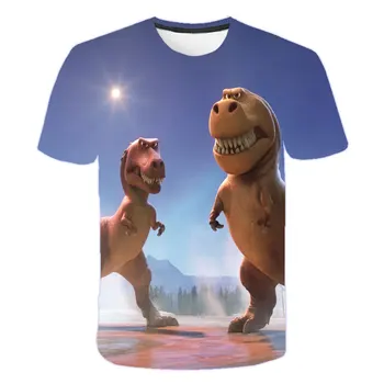 Boys & Girls Cartoon marškinėliai Vaikams Dinozaurų Spausdinti 3D Marškinėliai Berniukams, Vaikų Vasaros trumpomis Rankovėmis T-shirt Stalviršiai, vaikų Drabužiai
