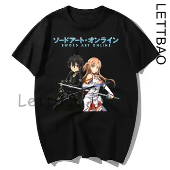 Sword Art Online Anime T-Shirt 2021 Labai SAN Tee Marškinėliai Žmogus Vasaros Gražus O-kaklo Viršų Tee Įdomus Mados trumpomis Rankovėmis Vyrams Spausdinti