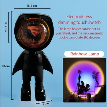 USB saulėlydžio Projektoriaus Lempa Robotas Led Projektorius Naktį Žibintai Vaivorykštė 