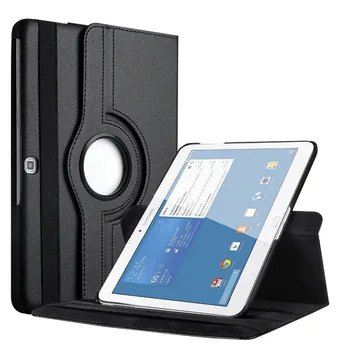 360 Laipsnių Besisukantis PU Odos Flip Cover Case For Samsung Galaxy Tab 4 10.1 SM-T530 T531 T535 10.1 colių Tablet Smart Stovo Dangtelis