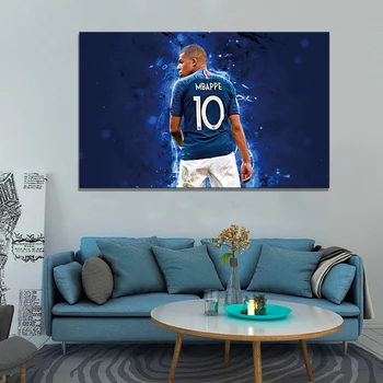 Prancūzijos futbolo priekį Kylian Mbappé sporto Plakatas （be Rėmelio） Printd ant Drobės Meno modernių Namų Sienos Menas