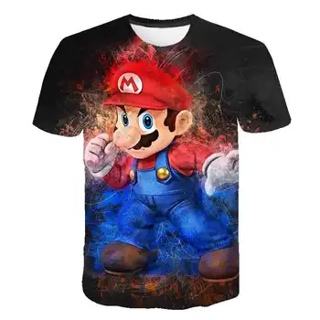 Naujas Mados Mario Žaidimas, T-marškinėliai, Vasaros trumparankoviai 3d Atspausdintas O-kaklo marškinėliai, Madingi Nauji Viršų Vaikiški marškinėliai