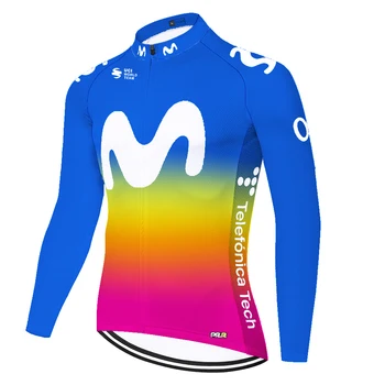 2021 Movistar Vasarą, Pavasarį Maillot Ciclismo Hombre Maillot Dviračių Maglia Ciclismo Dviračių Džersis Vyrų Camisa Ciclismo Masculina