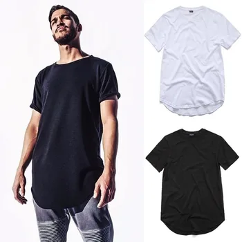 2020 sprogimo modelių vyriški vasaros gatvės hip-hop stiliaus trumparankoviai marškinėliai hem lanko prarasti vientisos spalvos, žemiausią marškinėliai