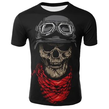 2020 naujas vyrų vasaros kaukolė spausdinti vyriški trumparankoviai marškinėliai 3D marškinėliai atsitiktinis kvėpuojantis T-shirt ir plius dydžio marškinėlius
