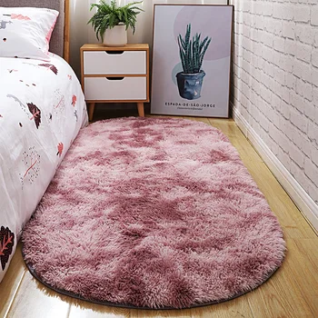 Šiaurės ins stilius paprastas kilimas modernių namų lovos miegamajame kiliminė danga storio ovalo gradientas kilimėlis vaikams nuskaitymo kilimas La alfombra
