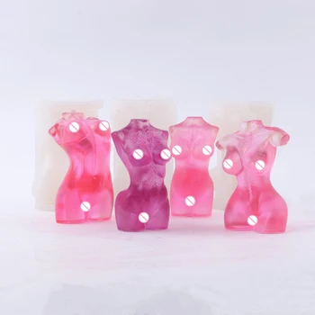 3D Kūno Žvakė Pelėsių Moterų Kvepalai Žvakė Aromaterapija Tinkas Silikono Liejimo Formų Kvepalų Vaškas Priėmimo Formos Namų Meno Dekoro