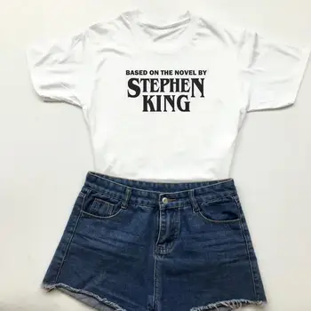 Romaną Stephen King Marškinėliai - Siaubo Marškinėliai / Mada / Halloween Marškinėliai / Nevykėlių Klubas / Vintage Marškinėliai / Siaubo Ventiliatorius