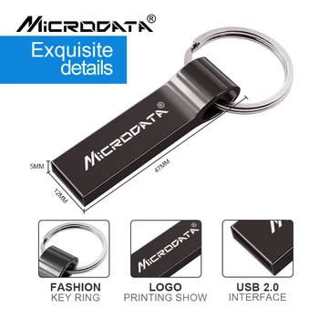 Karšto pardavimo USB Flash Drive 16GB 32GB 4G 8GB Metalo Pendrive 64gb usb Metalo u disko Didelės Spartos Vandeniui Klavišą Pen Ratai stick