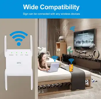 5 Ghz WiFi Kartotuvas Belaidžio Wifi Extender 1200Mbps Wi-Fi Stiprintuvas 802.11 N Ilgo Nuotolio Wi fi Signalas, Booster 2.4 G Wifi Repiter