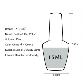 NAILCO 15ml Nude Spalvos Serijos LED Gelio Nagų lako Vernis Rinkinys UV Nails Gellak 
