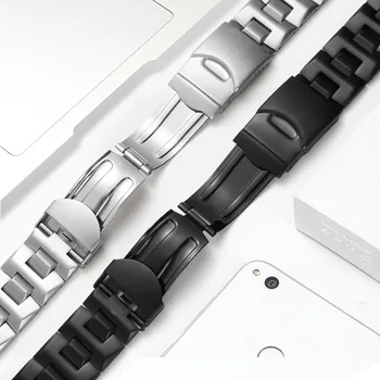 Nerūdijančio Plieno Watchband Pakeisti Swatch Laikrodžių Priedai Juoda Sidabrinė Įgaubtas, Išgaubtas Metalo Apyrankę 17 19 23 mm