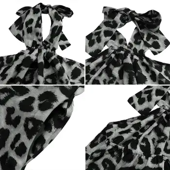Celmia Bohemijos Moterų Leopard Print Suknelė 2021 M. Vasarą Seksualus Apynasrio Rankovių Sūpynės Maxi Vestidos Atsitiktinis Prarasti Paplūdimys Sundress