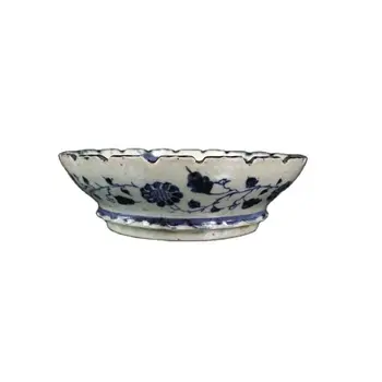 Pradžioje kolekcija Ming Zhengde mėlynos ir baltos kylin grūdų, meliono ir vaisių plokštė kui burną dvigubo dugno dubenį seno porceliano