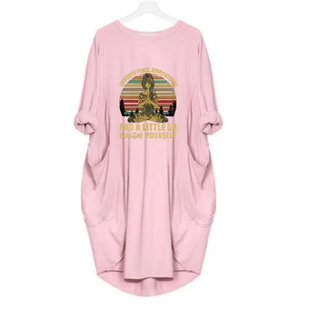 2020 Mados T-Marškinėliai Moterims Kišenėje, aš Dažniausiai Ramybę, Meilę, Laimę, Šviesą Buda Namaste Marškinėlius Viršūnes Grafinis Tees Moterims