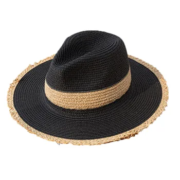 2021 m. Panamos Skrybėlė Vasaros Saulės, Skrybėlės Moterims Vyrų Paplūdimio Šiaudų Skrybėlę Mados UV Apsauga nuo Saulės, Kelionės Bžūp Gorras