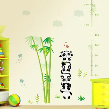 Cortoon Panda Bambuko Priemonė Aukščio Gabaritas Lipdukai, Sienų Lipdukai Vaikų Darželio Vaikai Kambario Dekoro Vaikų Aukštis Valdovas Stadiometer
