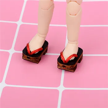 Ob11 lėlės batai medienos Mini užkimšti kimono atitikimo mini užkemša už 1/12 bjd,obitsu 11 medinių batų Lėlės Priedai