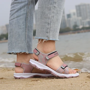 GRITION Moterų Sandalai Atsitiktinis Lauko Vasaros Paplūdimio Bateliai Atidaryti Tne Patogus Minkštas Ne SlipTrekking Spausdinti Ponios 2021 Naujas Mados