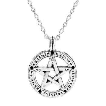 Antgamtinių Velnias Pentagram Pakabukas Karoliai Derliaus Dizaino Amuletas Karoliai Mujer Dovana