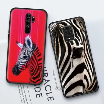 Gyvūnų Zebra Juodos Ir Baltos Juostelės Korpusas, skirtas Xiaomi Redmi Pastaba 9S 8 9 7 8T K30 K20 Pro 9C 9A 7A 8A 6A Soft Telefonas Padengti