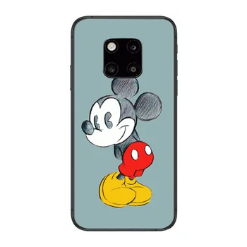 Mielas Disney Animacinių filmų Minnie Mouse Telefono Minkštas Viršelis Atveju Telefoną Atveju Huawei mate 30 10 20 40 Lite Smart Z Pro Juodos spalvos Dėklu 3D