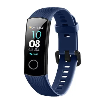 Silikono Dirželis Huawei Honor Band 5 Apyrankę vientisos Spalvos band5 honor5 Watchbands Rankogaliai Pakeitimo Intervalai