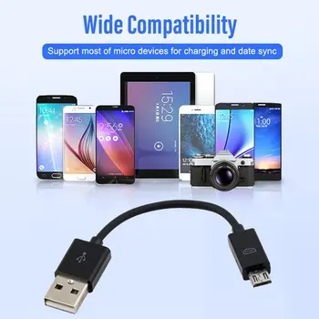 1pc 10CM USB 2.0 A-Micro B Duomenų Sinchronizavimo Įkrovimo Kabelį, Laidą Telefoną iš KOMPIUTERIO, Laptopo