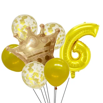 7 vienetų aliuminio kino aukso karūną skaičius latekso balionas vestuvės, gimtadienis, Valentino diena šalis dekoro prekes