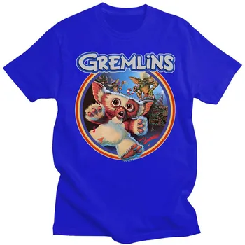 Gremlin 84 T-Marškinėliai Vyrams, Gremlin Gizmo Marškinėliai 80s Filmą Retro Sci Fi Vintage Cotton Spausdinti Trumpas Rankovės Mogwai Monstras Marškinėlius