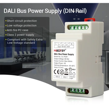 Miboxer DALI Tamsos Kontrolės Sistema (DT8) 86 DALI 5 in 1 lietimui LED Valdiklis DALI Autobusų Maitinimo DIN Bėgelio LED Lempos