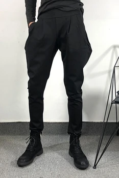 Owen Seak Vyrų Atsitiktinis Pieštuku Kelnes High Street Dėvėti Tamsiai Kulkšnies Ilgio Kelnės Vyrams Japonijos Sweatpants Rudenį Haremas Juodos Kelnės