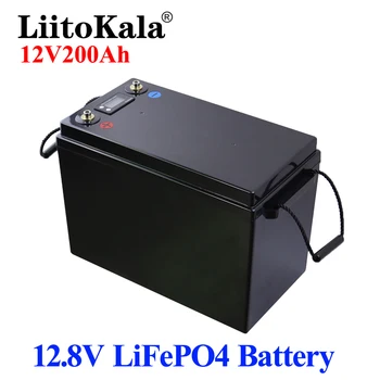 LiitoKala 12V 200AH lifepo4 ličio baterija 4s 12.8 V 200Ah su įtampa rodyti 1200w keitiklio valtis golfo krepšelį UPS
