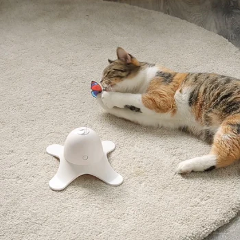 Elektroninių Naminių Kačių Žaislas Smart Automatinė Funny Cat Naudotis Žaislas Elektros Sukasi Kačiukas Žaislai Drugelis Cat Stick Interaktyvus Žaislas