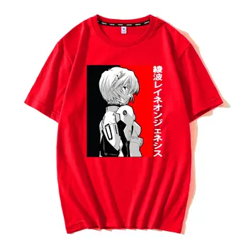 Japonų anime Rei Ayanami juokinga, print T-shirt uomo nauja juoda atsitiktinis manica corta T-marškinėliai, vyriški marškinėliai unisex marškinėliai