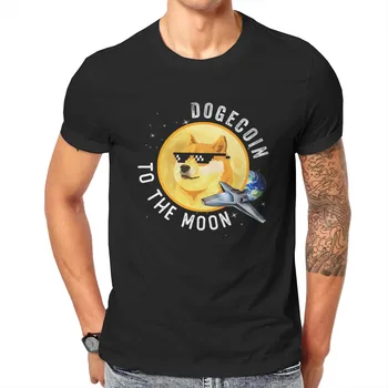 Juokinga Dogecoin į Mėnulį Doge HODL Kriptografijos Meme Medvilnės Derliaus 19 pritaikyti trumpas rankovėmis Tshirts 132207