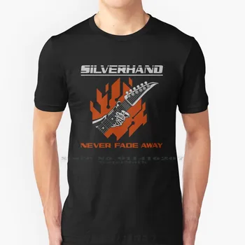 Silverhand Niekada Išnyks Marškinėliai Grynos Medvilnės Žaidimas Žaidimų Žaidėjus Vaizdo Žaidimas Johnny Silverhand Albumo Viršelio Vinilo Kibernetinio