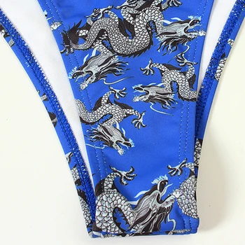 Mossha seksualus Bandeau bikini komplektas Dragon spausdinti moterų maudymosi kostiumėlį, kietas Tvarstis Brazilijos bikini 2020 mujer maudymosi Kostiumėliai, Maudymosi kostiumą