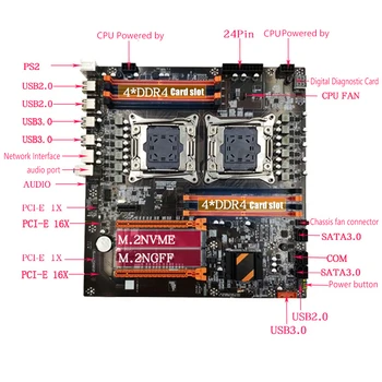 X99 Chip Dual-Channel ATX motininės Plokštės SATA III 8 USB LGA 2011 PROCESORIŲ DDR4 RECC Žaidimų Mainboard Desktop PC Kompiuteris