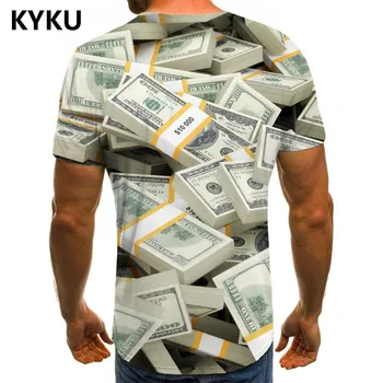 3d Marškinėlius Doleris T-shirt Vyrai Pinigų Anime Drabužius Hip-Hop Shirt Spausdinti Harajuku Tshirts Atsitiktinis Trumpas Rankovės Hip-hop Kietas Slim Viršūnės