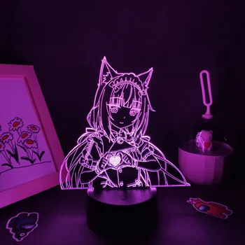 Nekopara Anime Pav Vanilės 3D Led Lempos RGB Naktį Žibintai Gimtadieniu, Mielas Dovanas Žaidimas Miegamojo Lovos Manga Stalo Stalo Apdailos