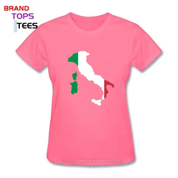 Italijos vėliavos žemėlapį Su Vėliava Marškinėliai Moteriška tauta dienos grupės komandos marškinėlius dovanų tėvynės festivalis Trumpas Rankovėmis tee marškinėliai