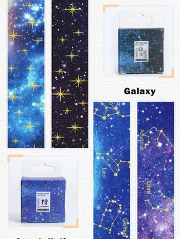 1pcs Paslaptingą Žvaigždėtą Dangų Washi Tape 20mm Galaxy Vaizdo Lipnia Izoliacine Juostos 