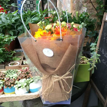 T Formos Plastiko Dovanų Maišeliai Skaidrus PP Gėlių Boxs Krepšelį Pakuotės Vandeniui Gėlių Lange Gėlių Lankstymo Skaidrus Rankinės