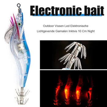 LED Elektroniniai Krevečių Suvilioti Vandeniui Žvejybos Kalmarai Stendai Bass Jaukų PVC Plastiko Žvejybos Masalas Žuvų Spręsti Priedai