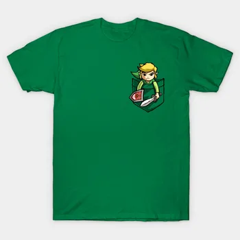 Spausdinti Vyrų Marškinėliai Medvilnės marškinėlius O-Kaklo, Trumpas Rankovėmis Naujas Stilius KIŠENĖJE NUORODĄ Zelda Moterys T-Shirt