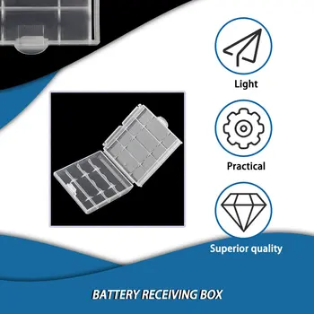 Balto Plastiko Baterijos Laikymo Dėžutė Padengti Turėtojas Skaidri Kieto Plastiko 4 Vnt AA AAA Baterijų ZC163500 ACEHE